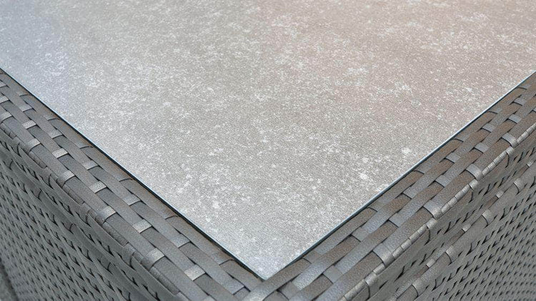 db-deals24 Rattan Sitzgarnitur Cube, 6 Personen, Schwarz/Beige