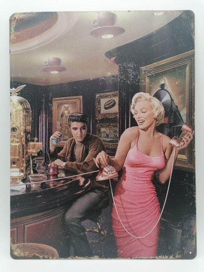 db-deals24 Retro Schild Marilyn Monroe Elvis Presley